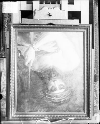 Glass plate negative of a painting