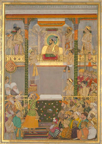 Master: Padshahnamah پادشاهنامه (The Book of Emperors) ‎‎
Item: Shah-Jahan honouring Prince Awrangzeb at Agra before his wedding (27 April 1637)