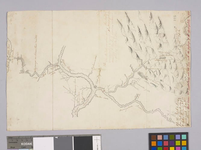 Map of Monongahela River, 1755 (Pennsylvania, USA)