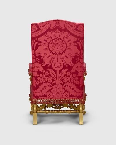 Master: Pair of Chairs of Estate, used by Queen Elizabeth II and Prince Philip, and by King Charles III and Queen Camilla
Item: Chair of Estate used by Prince Philip, Duke of Edinburgh and Queen Camilla