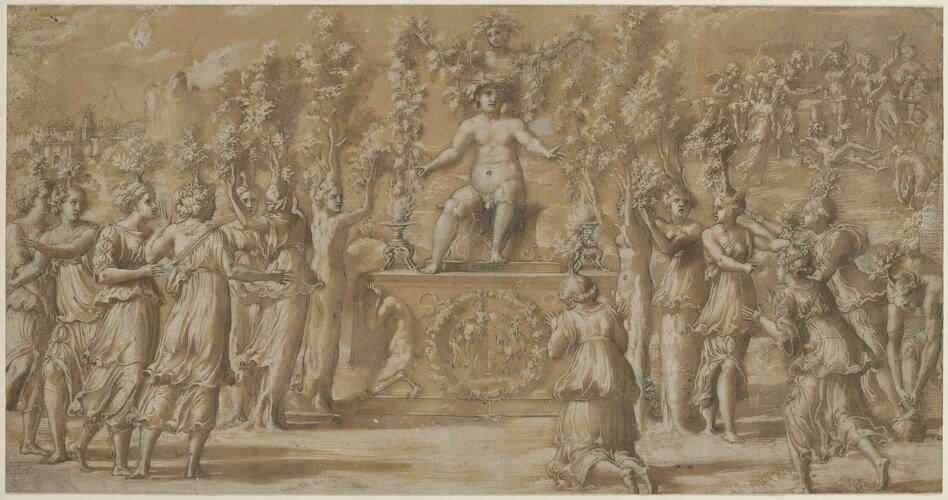 Bacchus transforming the Maenads into trees