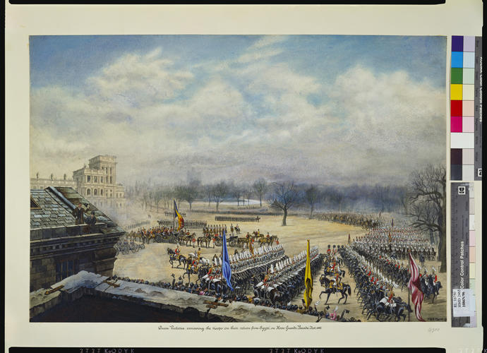 Queen Victoria Reviewing the Troops on their return from Egypt, Horse Guards Parade, London, 18 November 1882