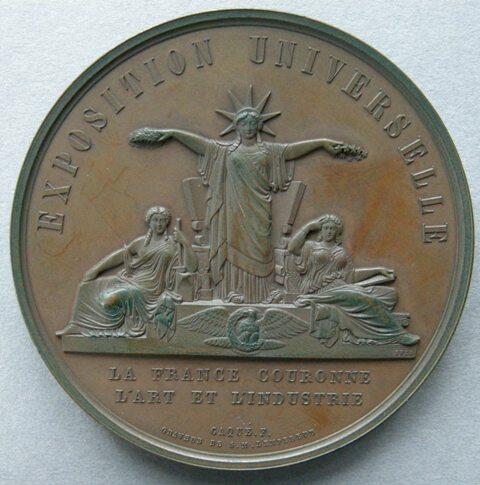 France. medal commemorating the Universal Exhibition in Paris, 1855
