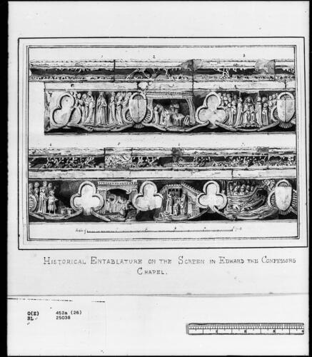Westminster Abbey: Historical entablature on the Screen in Edward the Confessors Chapel
