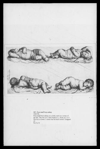 Four small boys asleep Four small boys asleep