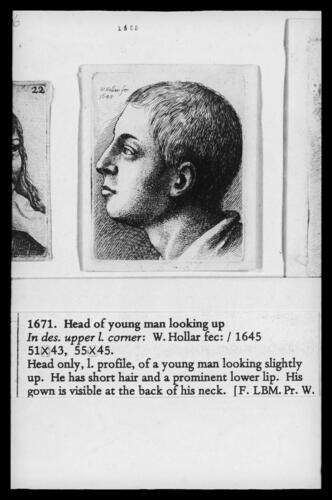 Head of young man looking up Head of young man looking up