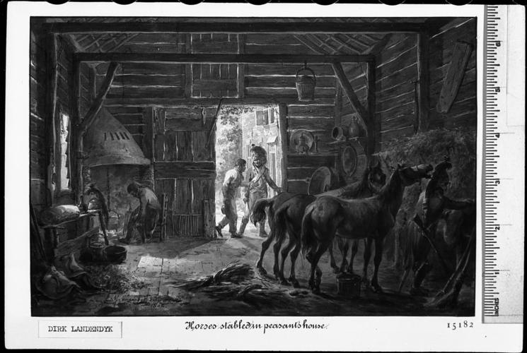 Horses stabled in a peasant's house Horses stabled in a peasant's house