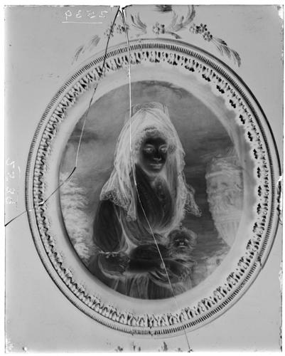 Glass plate negative of a portrait of Queen Charlotte Glass plate negative of a portrait of Queen Charlotte