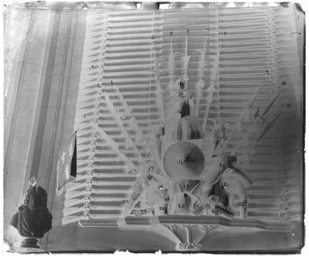 Glass plate negative of display of arms and armour, Windsor Castle Glass plate negative of display of arms and armour, Windsor Castle