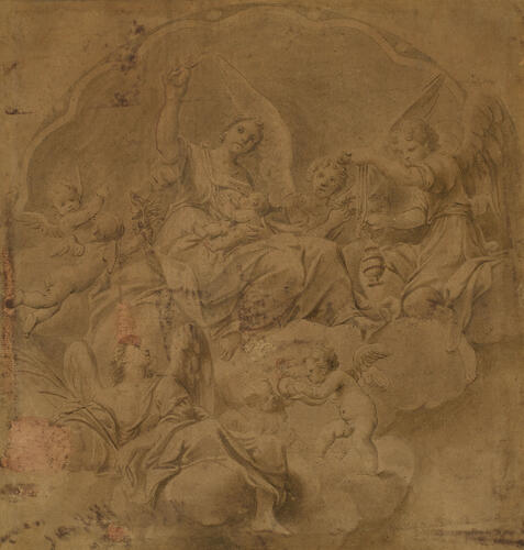 Charity surrounded by angels Charity surrounded by angels