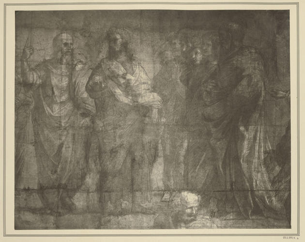 Master: Set of seven photographs of the cartoon for 'The School of Athens'
Item: A detail from the cartoon for 'The School of Athens' Master: Set of seven photographs of the cartoon for 'The School of Athens'
Item: A detail from the cartoon for 'The School of Athens'