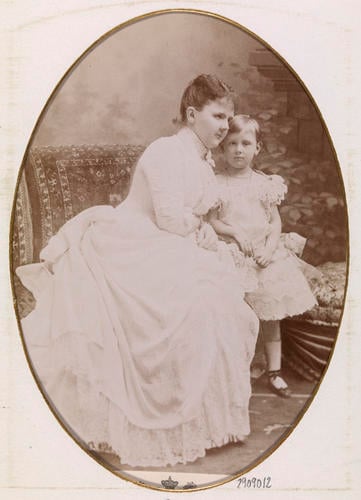 Queen Emma and Princess Wilhelmina of the Netherlands. [Album: Photographs. Royal Portraits, 1883-1891]