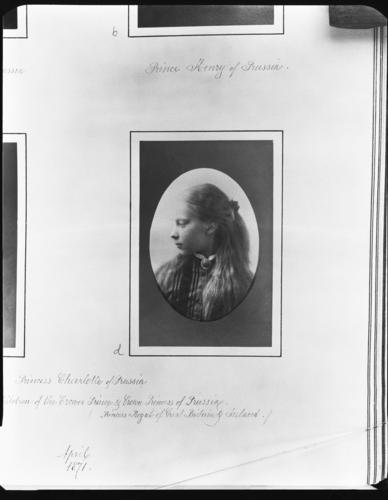 Princess Charlotte of Prussia, April 1871 [in Portraits of Royal Children Vol. 15 1870-71]