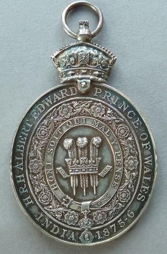 Prince of Wales presentation medal for his tour of India, 1876-76