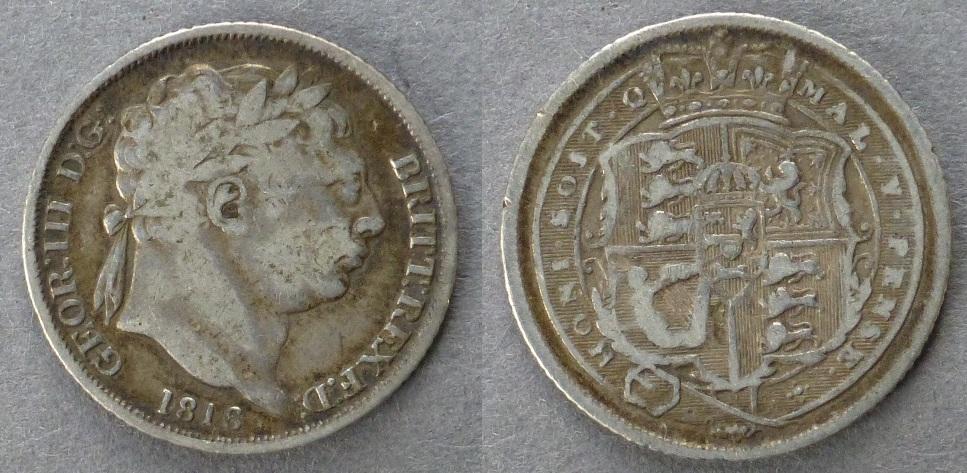 Great Britain. George III sixpence, 1816 Great Britain. George III sixpence, 1816