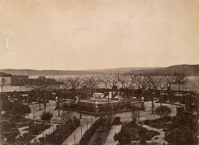 Sir John Moore's grave, San Carlo Gardens, overlooking Harbour and the Spanish Hills Sir John Moore's grave, San Carlo Gardens, overlooking Harbour and the Spanish Hills