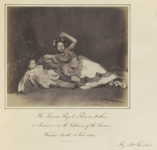 Victoria, the Princess Royal and Prince Arthur as 'Summer' Victoria, the Princess Royal and Prince Arthur as 'Summer'