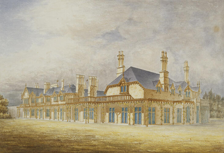 South East View of King George the 4th cottage in Windsor Great Park