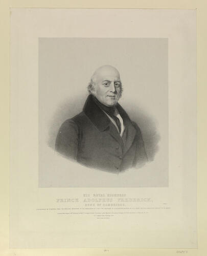 HIS ROYAL HIGHNESS PRINCE ADOLPHUS FREDERICK. , DUKE OF CAMBRIDGE HIS ROYAL HIGHNESS PRINCE ADOLPHUS FREDERICK. , DUKE OF CAMBRIDGE
