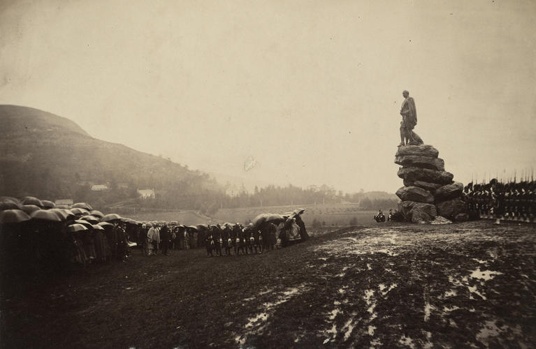Unveiling of the statue to the Prince Consort, Balmoral estate