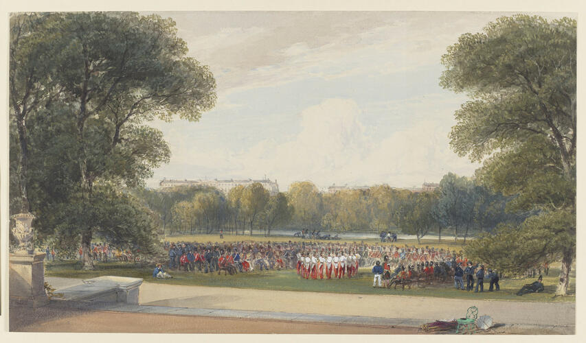 Crimean medallists in the grounds of Buckingham Palace, 18th May 1855