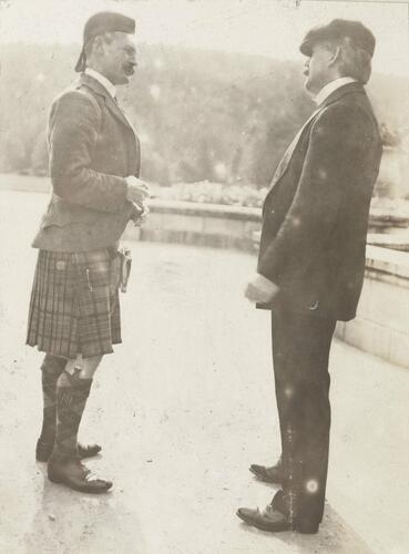 Photograph of Piper Forsyth and David Lloyd George at Balmoral, 1910