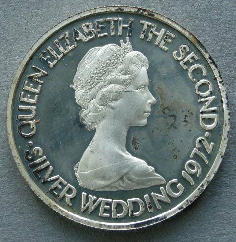 Jersey. Proof silver £1, 1972, commemorating the Silver Wedding of Elizabeth II