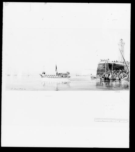 Royal visit to Louis-Philippe: the King leaving Le Tréport in the royal barge to go aboard the Victoria and Albert, 2 September 1843 Royal visit to Louis-Philippe: the King leaving Le Tréport in the royal barge to go aboard the Victoria and Albert, 2 September 1843