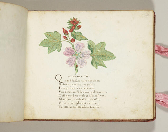 Cinquante octonaires sur la va [sic] vanite et inconstance du monde : dediez a Monsieur le Prince pour ses estrennes de l'an 1607 / escrit et illumine par moy Esther Inglis