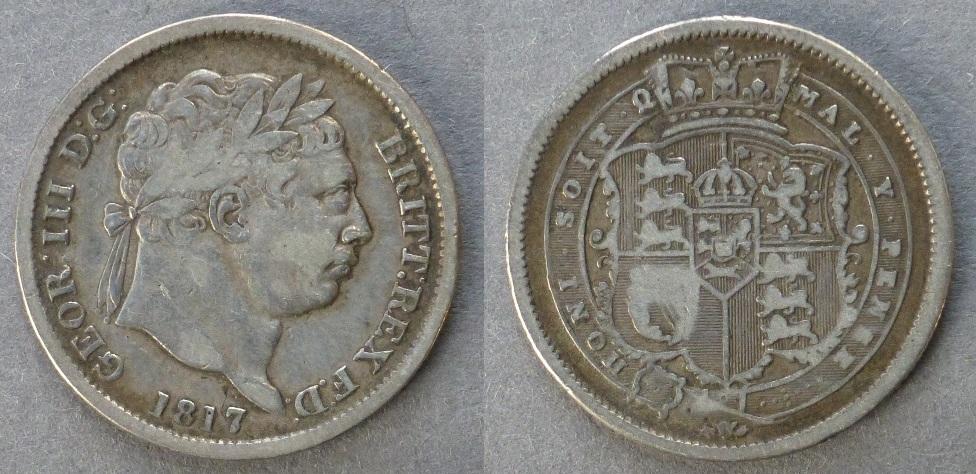 Great Britain. George III shilling, 1817 Great Britain. George III shilling, 1817