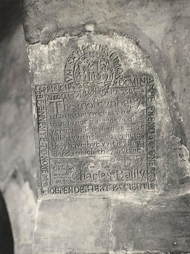 A prisoner's carved inscription on the wall of Beauchamp Tower