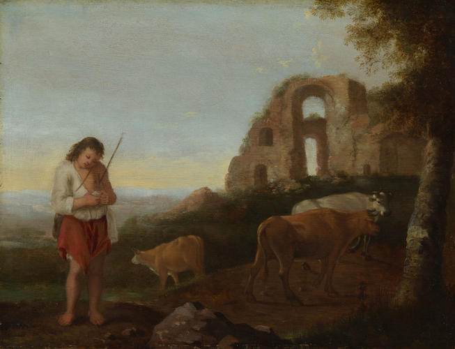 A Cowherd with Cattle near a Well