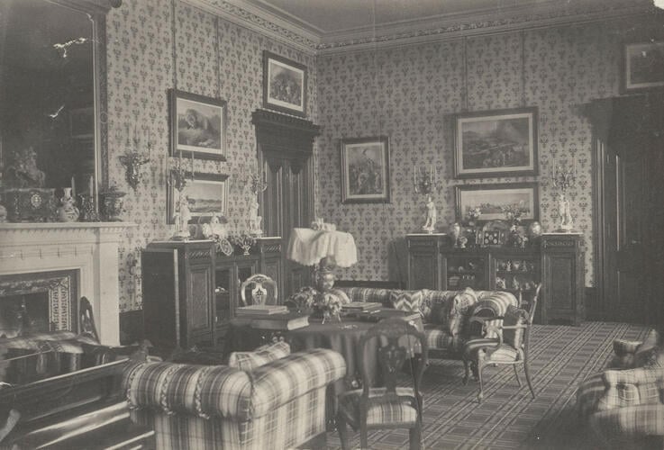 Photograph of the Drawing Room at Balmoral, c. 1900