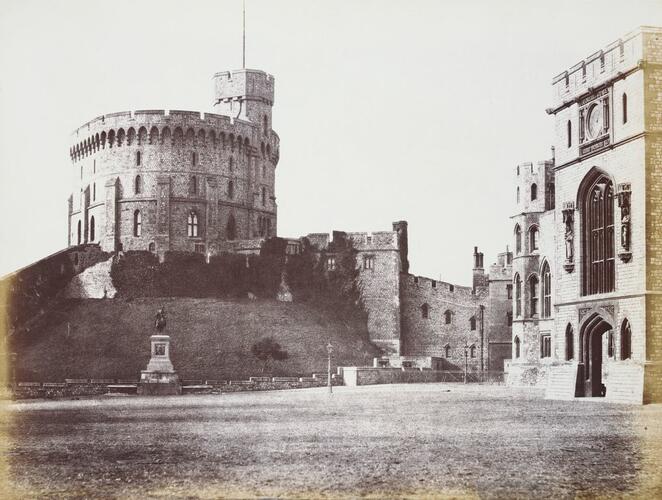 View of the Round Tower from the Quadrangle, Windsor Castle. [Windsor Castle]