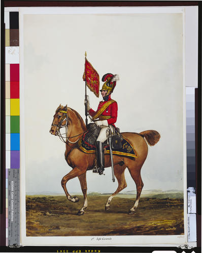 British Army. A standard bearer in the Life Guards