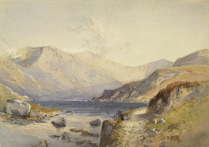 Mountain with a loch in the foreground