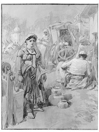 Village woman by a well in Delhi