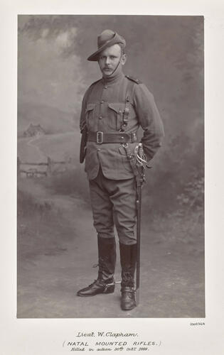 Lieutenant W Clapham (Natal Mounted Rifles) killed in action 30th October 1899: Anglo-Boer War, 1900