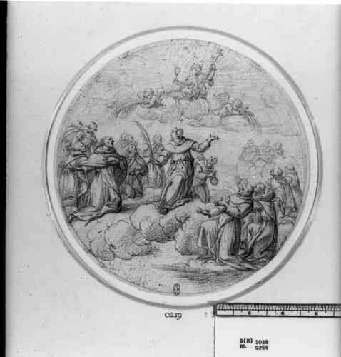 Faith adored by a group of monks