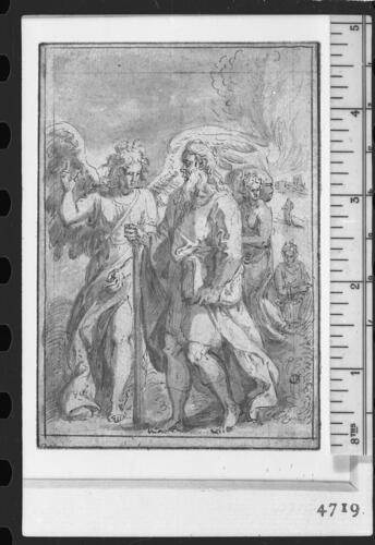 Lot and his family departing from Sodom