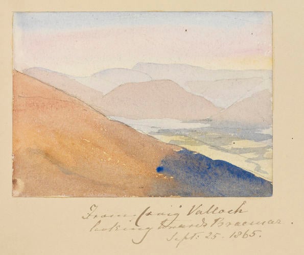 Master: SKETCHES FROM NATURE V. R. 1865 TO 1867
Item: From Craig Valloch looking towards Braemar