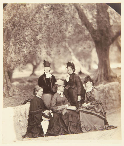 Group Cannes 1871: Hon. Blanche; Hon. Mary; Hon. Margaret Pitt; Hon. Gertrude Pitt and Miss Doggett [Photographic Portraits Vol. 4/62 1861-1876]