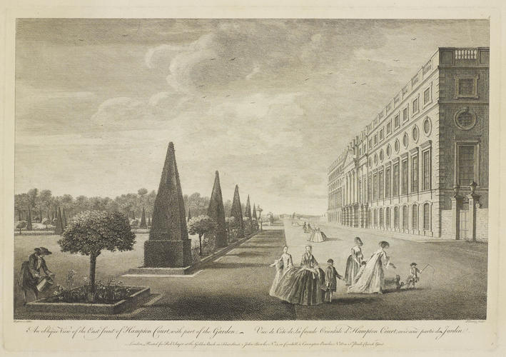 Item: An oblique View of the East Front of Hampton Court, with part of the Garden