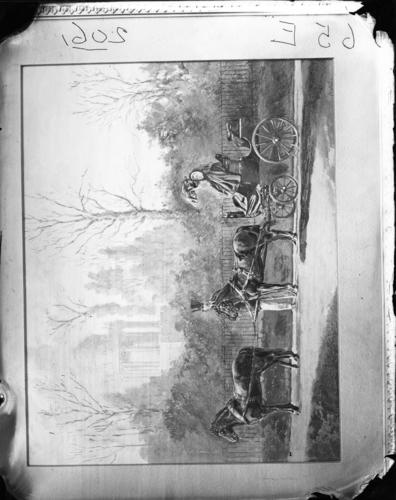 Glass plate negative of a hand-coloured photograph Glass plate negative of a hand-coloured photograph