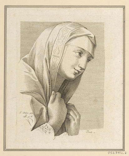 Master: Set of eleven prints reproducing heads from 'The Disputa'
Item: Head of the Virgin Mary [from 'The Disputa']