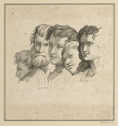 Master: Set of prints reproducing heads from 'The School of Athens'
Item: Heads of six philosophers [from 'The School of Athens']