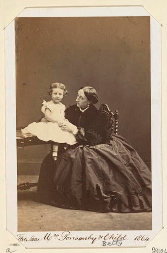 The Hon. Mrs Ponsonby and child. 1864. [Royal Household Portraits. Volume 55. ]