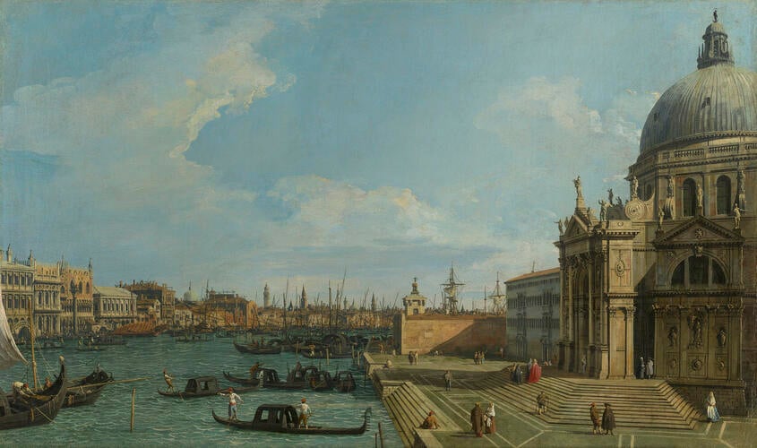 The Grand Canal with Santa Maria della Salute towards the Riva degli Schiavoni