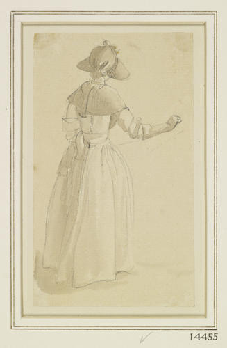 A girl in a sunhat, seen from behind