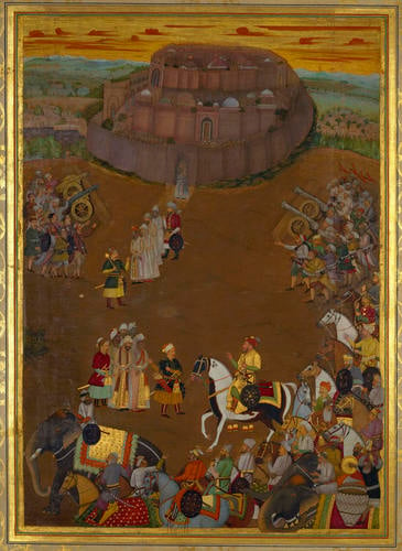 Master: Padshahnamah ?????????? (The Book of Emperors) ??
Item: The Surrender of the fort at Udgir to Khan Dawran (October 1636)
